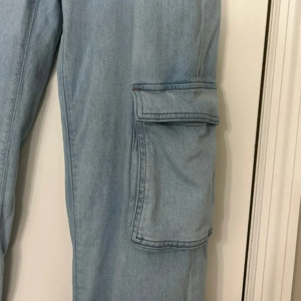 Express Low Slung Med/Light Baggy Cargo Jeans Low Rise Relaxed Straight  Leg 10L - Picture 10 of 16